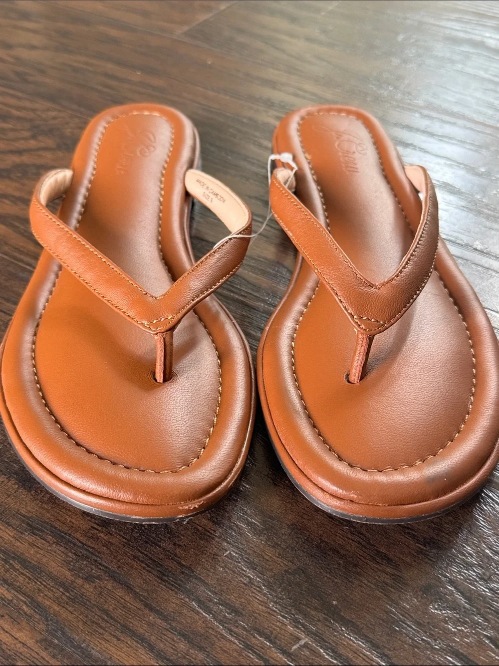 J. Crew Leather Tan Thong Sandals